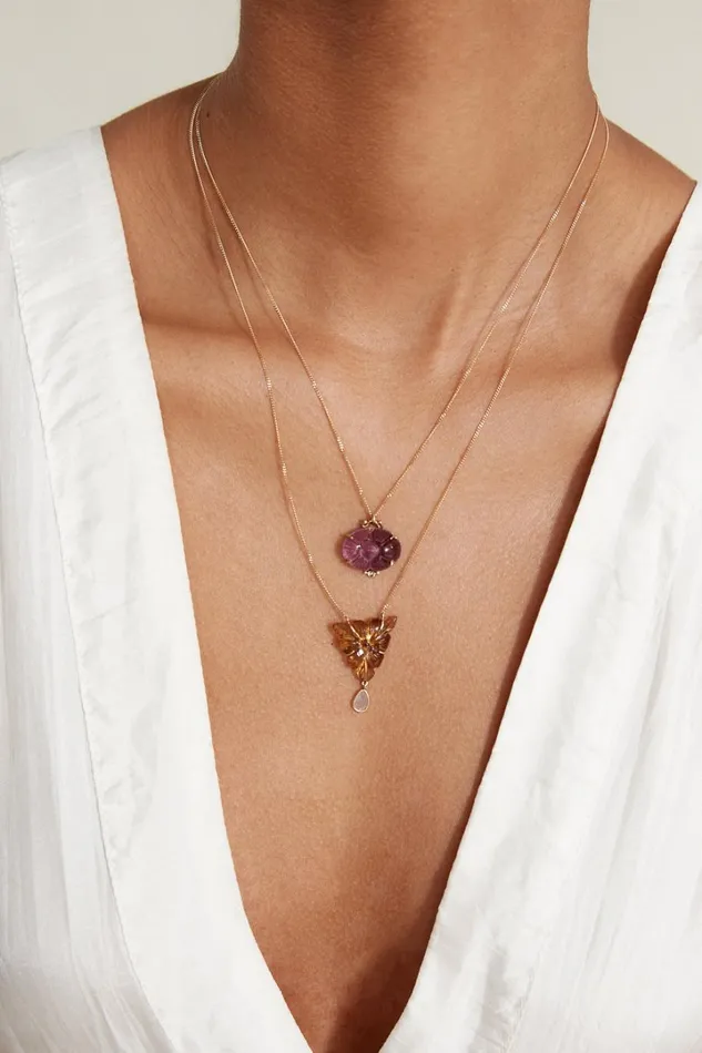 Chan Luu 14k Fine Women 14k Dahlia Necklace Amethyst