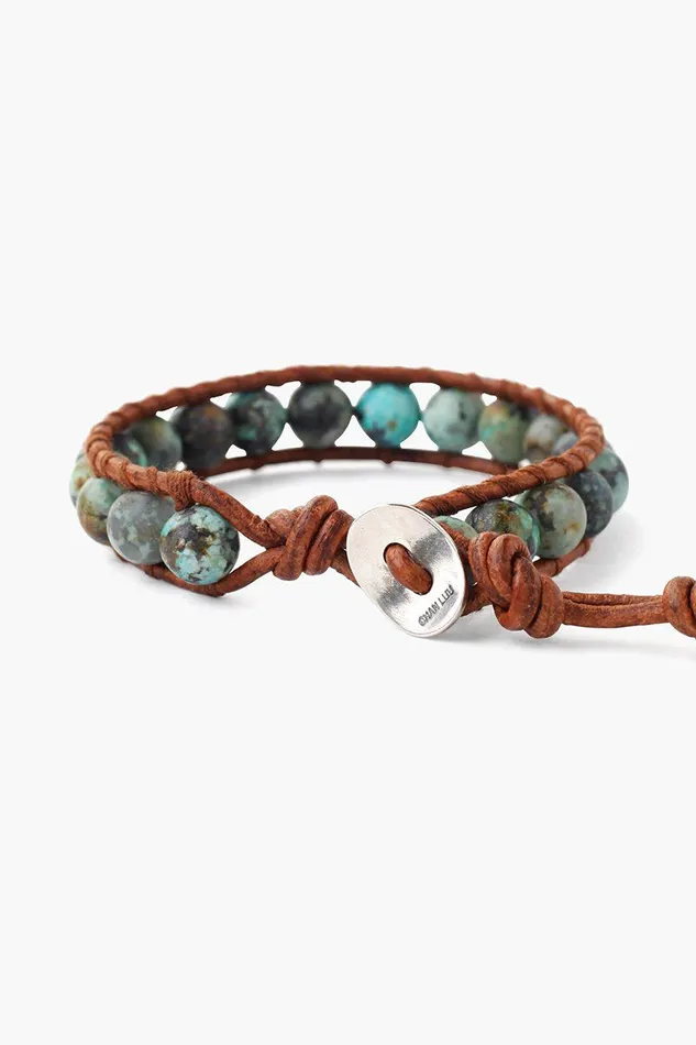 Chan Luu Bracelets Women Single Wrap Bracelet Matte African Turquoise