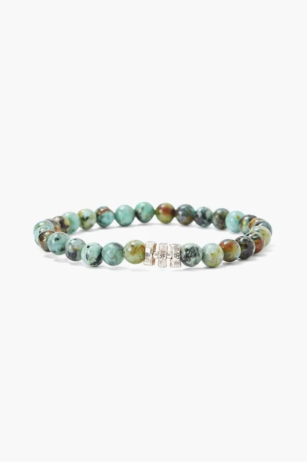 Chan Luu Bracelets Women Turquoise and Etched Silver Bracelet Set