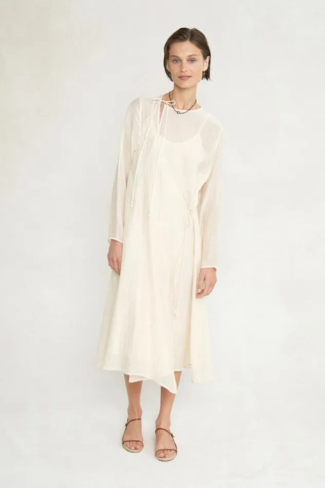 Chan Luu Dresses Women Heather Wrap Dress Antique White