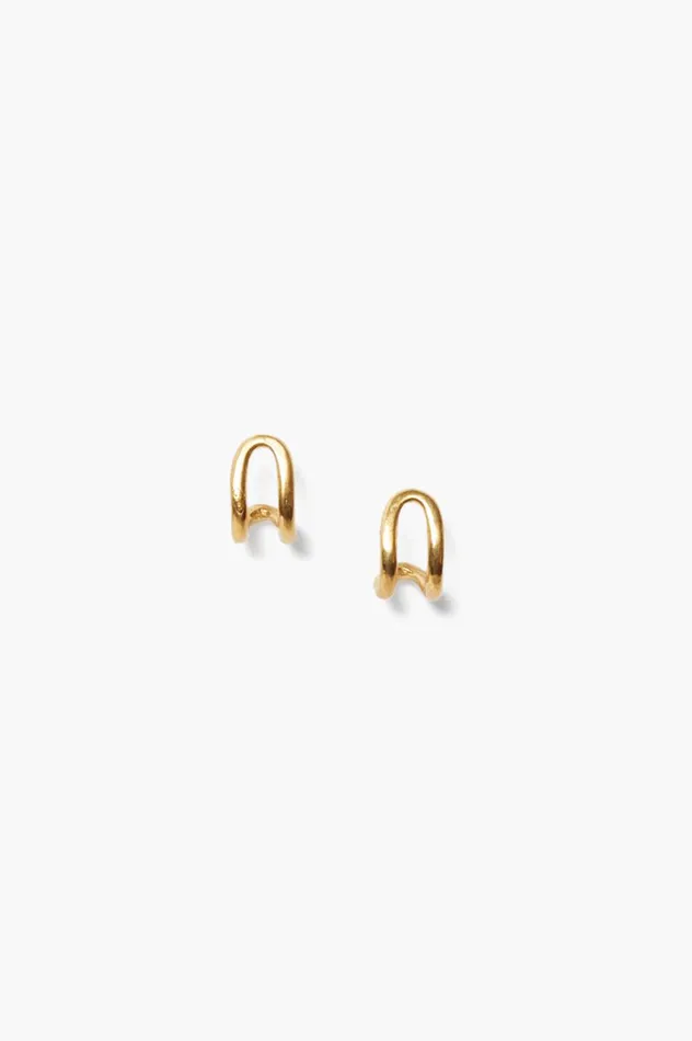 Chan Luu Earrings Women Arc Huggies Yellow Gold