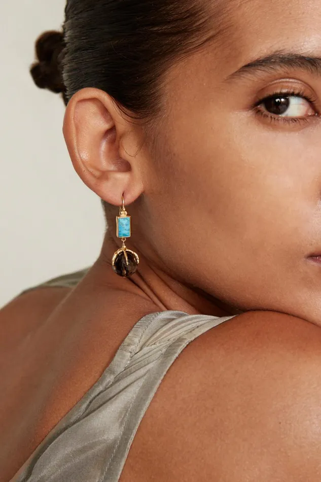 Chan Luu Earrings Women Lark Drop Earrings Turquoise Mix