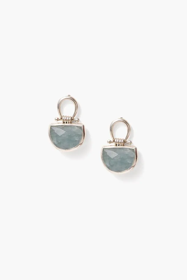 Chan Luu Earrings Women Luna Stud Earrings Aquamarine