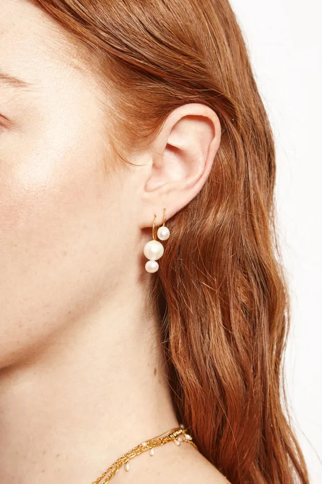 Chan Luu Earrings Women Phoebe Drop Earrings White Pearl