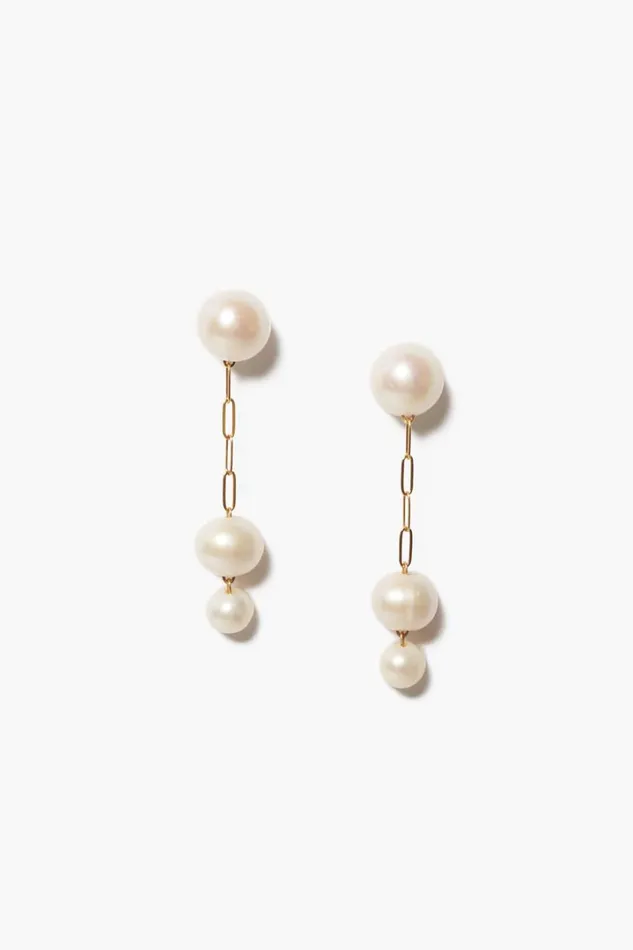 Chan Luu Earrings Women Phoebe Tiered Drop Earrings White Pearl