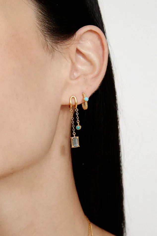 Chan Luu Earrings Women Rhodes Hoop Earrings Turquoise
