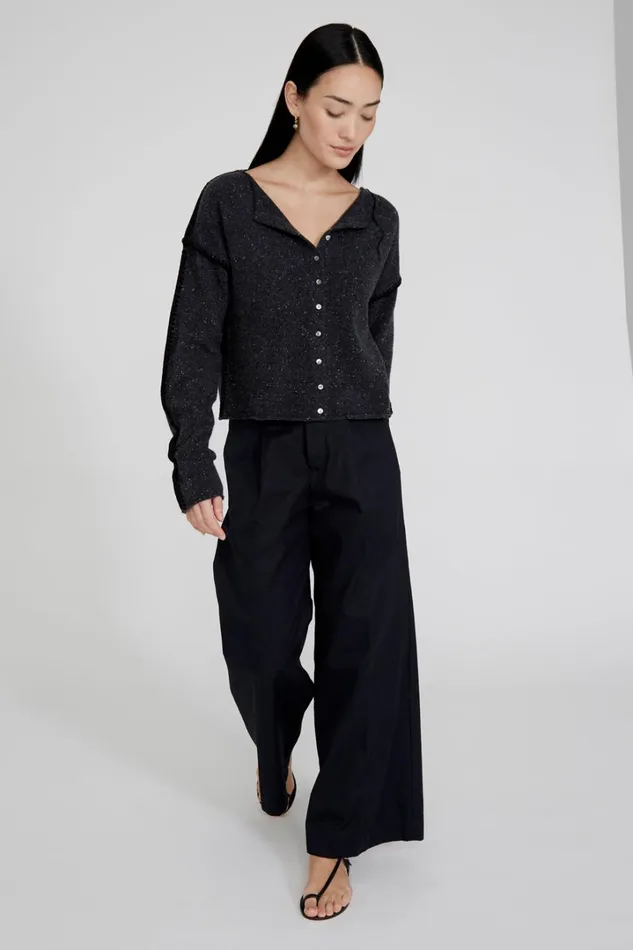 Chan Luu Knitwear Women Laure Cashmere Cardigan Caviale