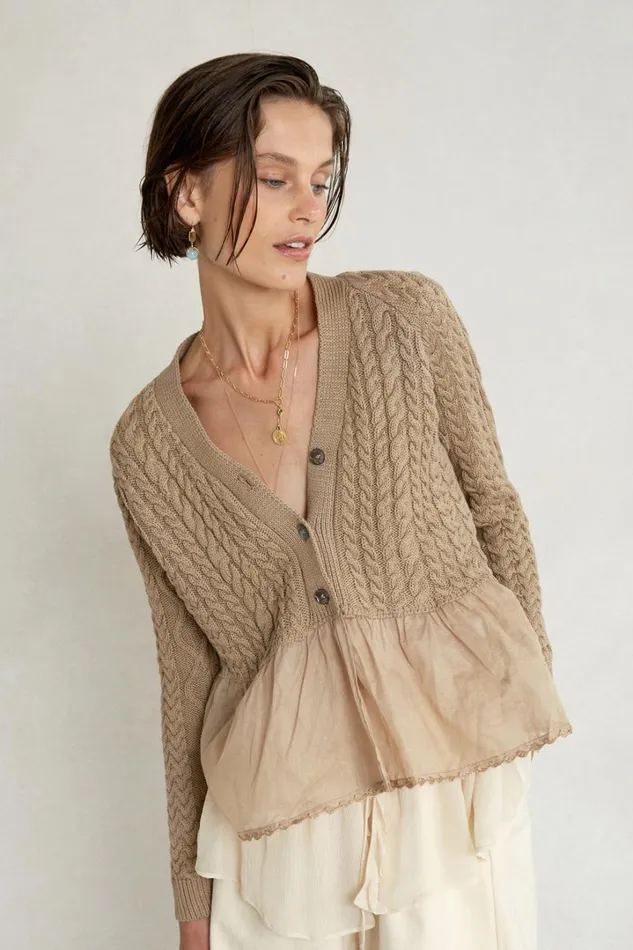 Chan Luu Knitwear Women Rebecca Cardigan Almondine