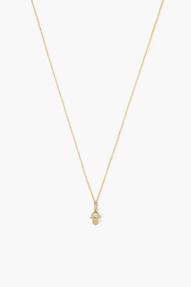 Chan Luu Necklaces Women 14k Gold Hamsa Necklace With Diamond Inlay