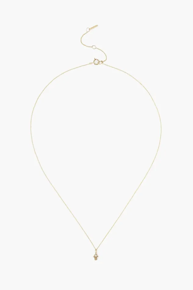 Chan Luu Necklaces Women 14k Gold Hamsa Necklace With Diamond Inlay