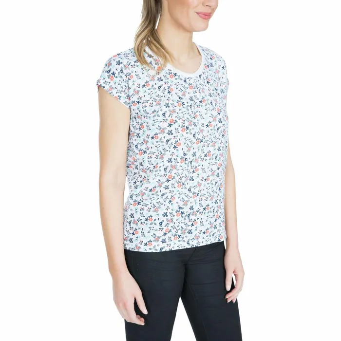 Charlene Printed Cap Sleeve Tshirt White Floral Women Trespass TShirts