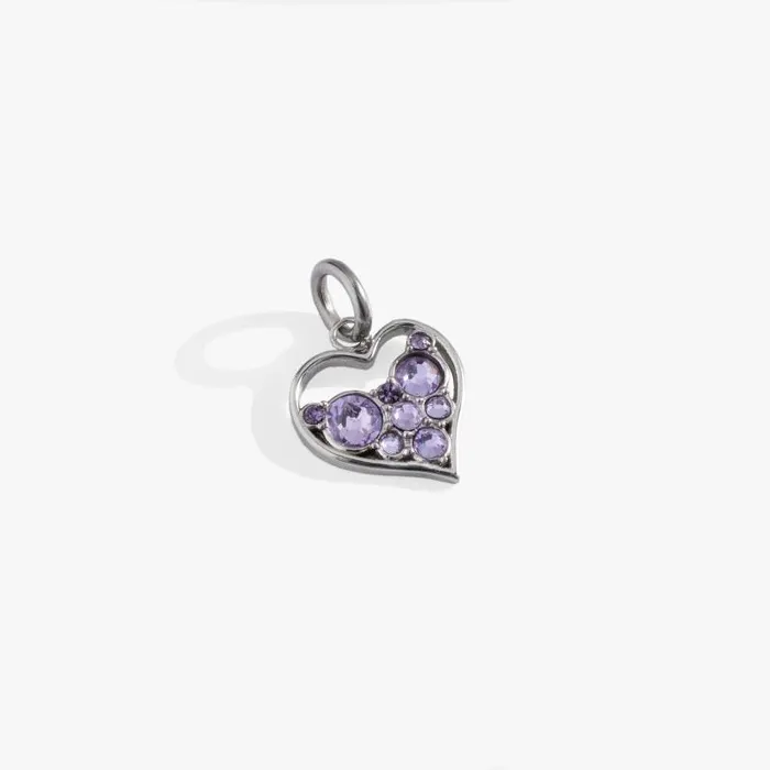 Charms Women Alex And Ani Crystal Heart Interchangeable Charm Stainless Steel Silver