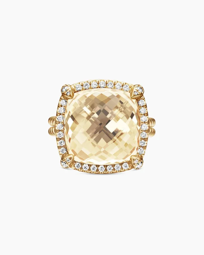 Chatelaine Pav Bezel Ring In 18K Yellow Gold 14mm Women David Yurman Statement Chatelaine Pav Bezel Ring In 18K Yellow Gold 14mm Women David Yurman Statement