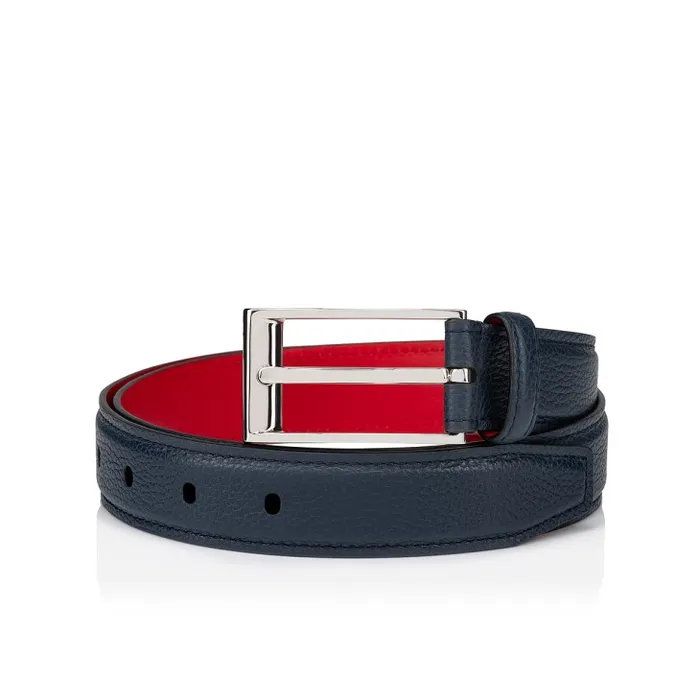 Christian Louboutin Belts Men Bizzbelt Belt 8211 Grained Calf Leather 8211 Navy
