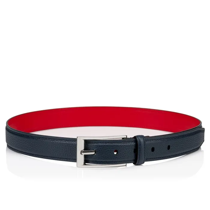 Christian Louboutin Belts Men Bizzbelt Belt 8211 Grained Calf Leather 8211 Navy