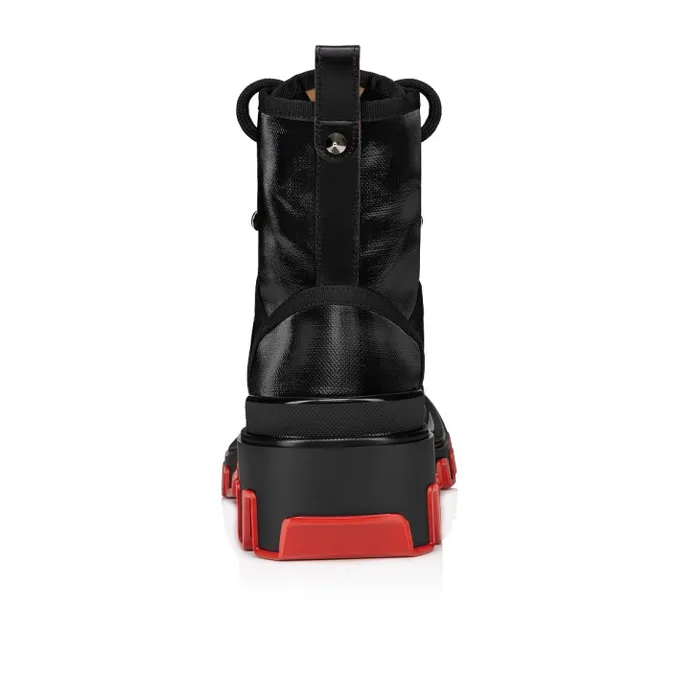 Christian Louboutin Boots Men Panaroot Dune Boots 8211 Coated Canva And Calf Leather 8211 Black