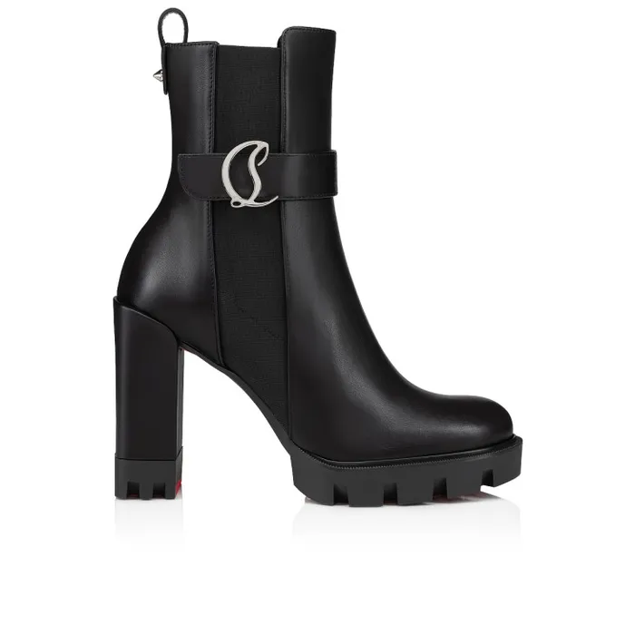 Christian Louboutin Boots Women CL Chelsea Lug 100 Mm Low Boots 8211 Calf Leather 8211 Black
