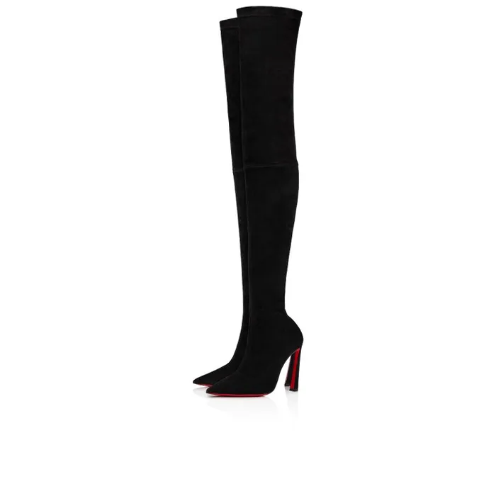 Christian Louboutin Boots Women Condora Botta Alta 100 Mm Thighboots 8211 Stretched Veau Velours 8211 Black Christian Louboutin Boots Women Condora Botta Alta 100 Mm Thighboots 8211 Stretched Veau Velours 8211 Black