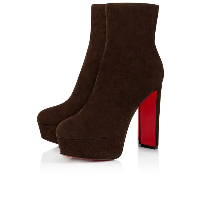 Christian Louboutin Boots Women Loo Booty 130 Mm Low Boots 8211 Veau Velours 8211 Cosme Christian Louboutin Boots Women Loo Booty 130 Mm Low Boots 8211 Veau Velours 8211 Cosme