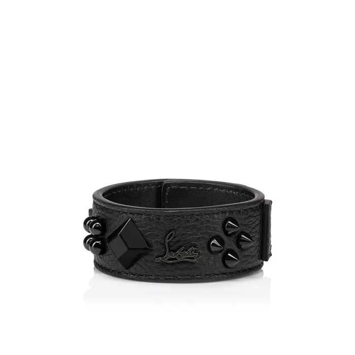 Christian Louboutin Bracelets Women Paloma Bracelet 8211 Grained Calf Leather And Spikes Loubinthesky 8211 Black