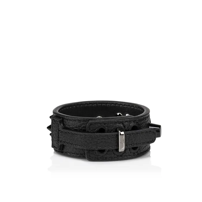 Christian Louboutin Bracelets Women Paloma Bracelet 8211 Grained Calf Leather And Spikes Loubinthesky 8211 Black