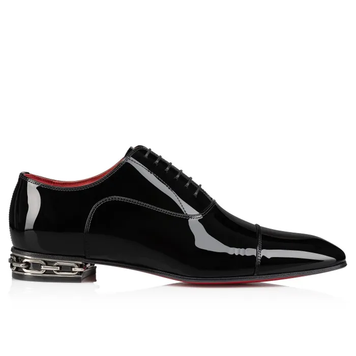 Christian Louboutin Buckles and Laceups Men Greggy Oxfords 8211 Patent Leather 8211 Black