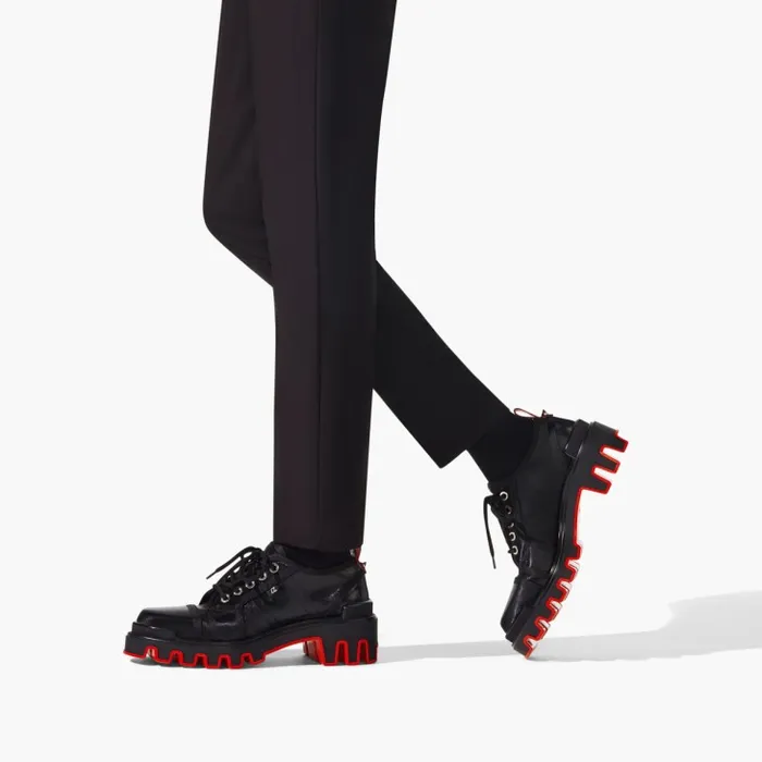 Christian Louboutin Buckles and Laceups Men Panamic Dune Derbies 8211 Coated Canva And Calf Leather 8211 Black Christian Louboutin Buckles and Laceups Men Panamic Dune Derbies 8211 Coated Canva And Calf Leather 8211 Black