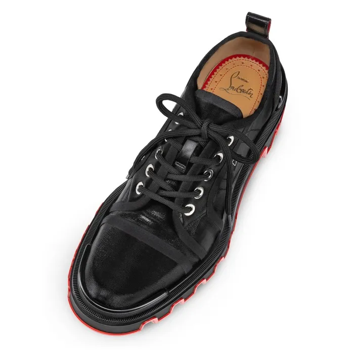 Christian Louboutin Buckles and Laceups Men Panamic Dune Derbies 8211 Coated Canva And Calf Leather 8211 Black