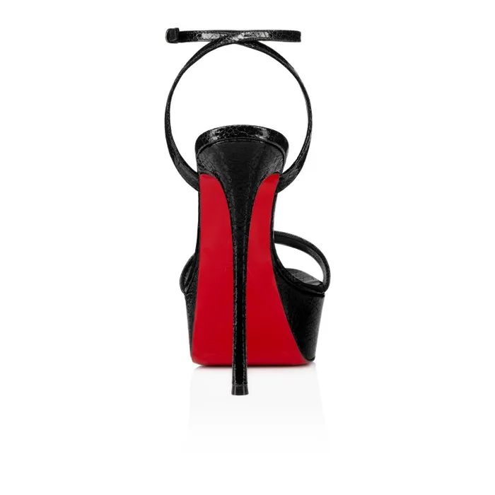 Christian Louboutin Platforms Women Loubi Queen Alta 150 Mm Strappy Sandals 8211 Star Specchio Leather 8211 Black