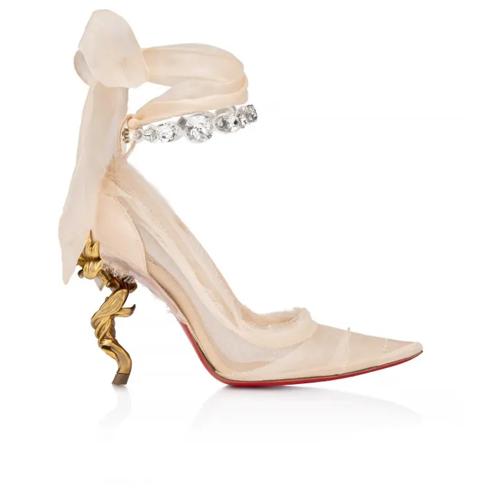 Christian Louboutin Pumps Women Belle And Jewels 100 Mm Strappy Pumps 8211 Mesh And Jewel 8211 Blush