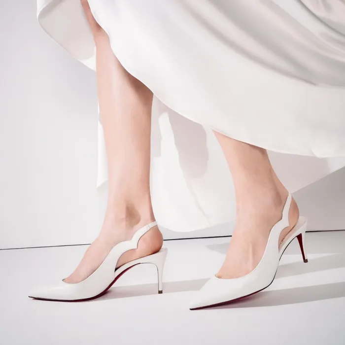 Christian Louboutin Pumps Women Hot Chick Sling 70mm Sling Back Pumps 8211 Nappa Leather 8211 Bianco Christian Louboutin Pumps Women Hot Chick Sling 70mm Sling Back Pumps 8211 Nappa Leather 8211 Bianco