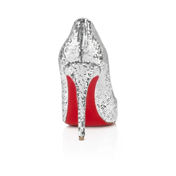 Christian Louboutin Pumps Women Kate Mini Paillettes 100 Mm Pumps 8211 Crepe Satin 8211 Silver