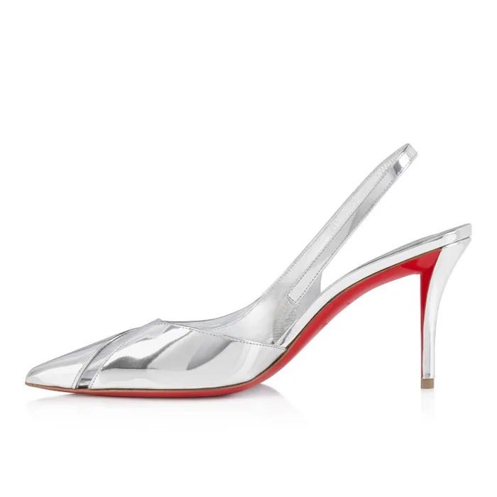 Christian Louboutin Pumps Women Posticha 80 Mm Sling Back Pumps 8211 Specchio Leather And PVC 8211 Silver