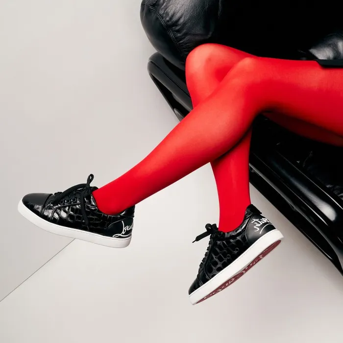 Christian Louboutin Sneakers Women Fun Vieira Orlato Sneakers 8211 Alligator Embossed Calf Leather 8211 Black Christian Louboutin Sneakers Women Fun Vieira Orlato Sneakers 8211 Alligator Embossed Calf Leather 8211 Black