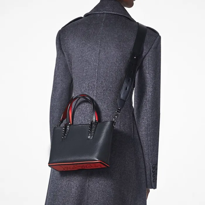 Christian Louboutin Totes Women Cabata Mini Tote Bag 8211 Grained Calf Leather And Smooth Calf Leather 8211 Black Christian Louboutin Totes Women Cabata Mini Tote Bag 8211 Grained Calf Leather And Smooth Calf Leather 8211 Black