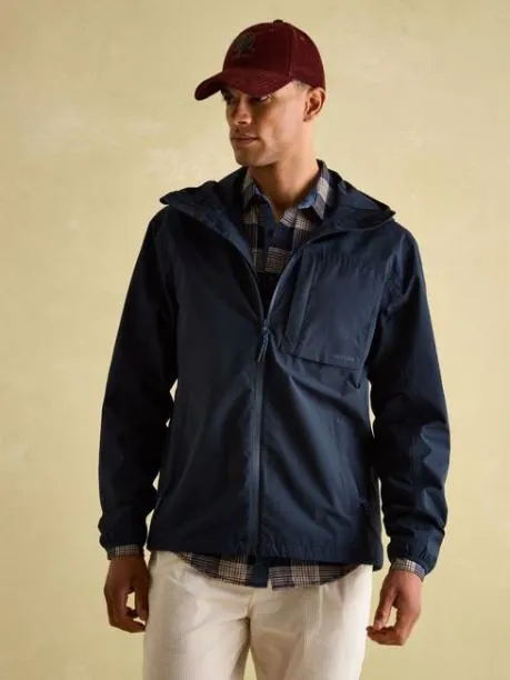 Coats and Jackets Men Joules Navy Blue Lightweight Waterproof Coat