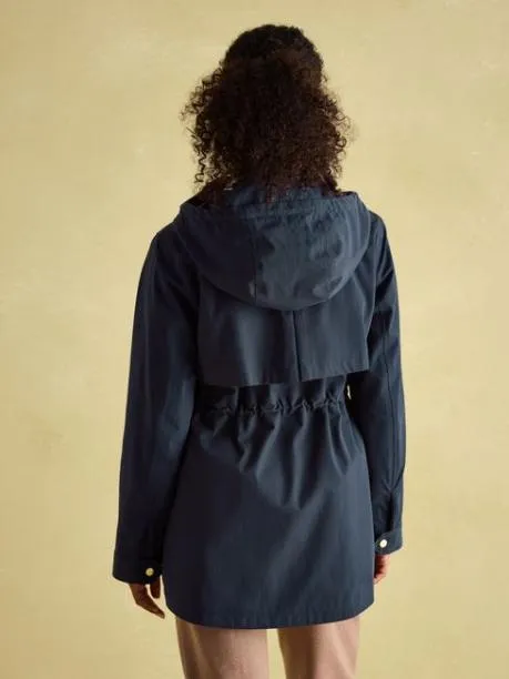 Coats and Jackets Women Joules Navy Blue Waterproof Raincoat With Hood