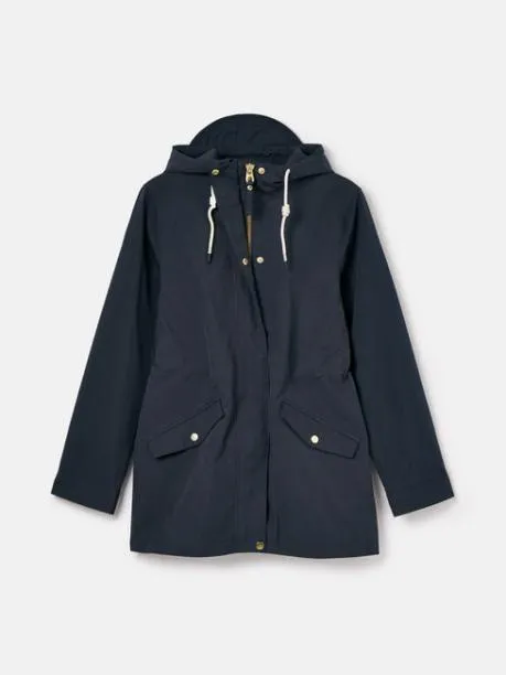 Coats and Jackets Women Joules Navy Blue Waterproof Raincoat With Hood