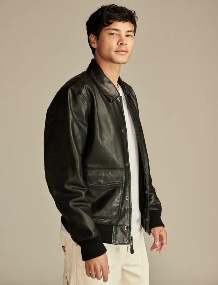 Cole Hauser G15 Flight Jacket 001 Black Men Lucky Brand Jackets and Outerwear
