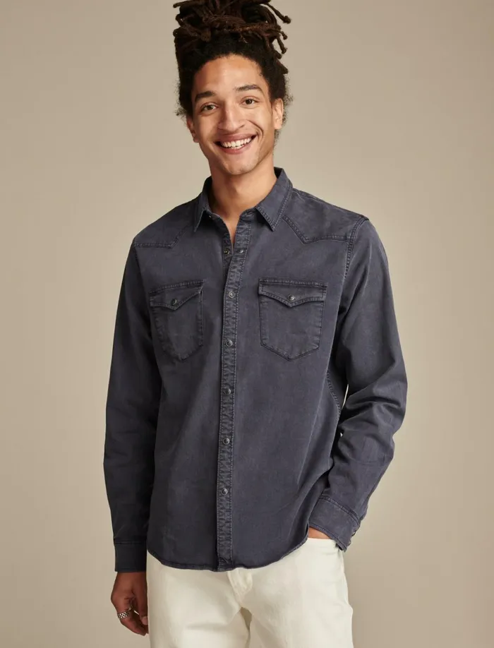 Cole Hauser Twill Western Shirt Parisian Nights Men Lucky Brand ButtonDowns