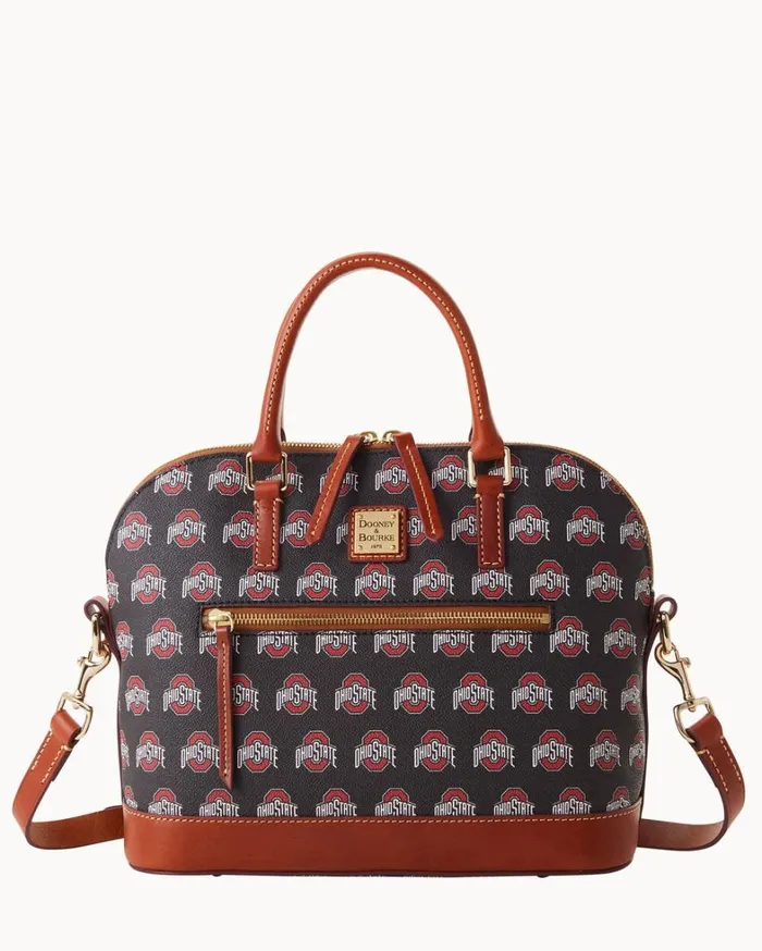 Collegiate Ohio State University Domed Zip Satchel Ohio State Women Dooney and Bourke Satchels Collegiate Ohio State University Domed Zip Satchel Ohio State Women Dooney and Bourke Satchels
