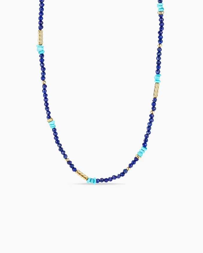 Color Bead Necklace With 18K Yellow Gold 4mm Women David Yurman Bead