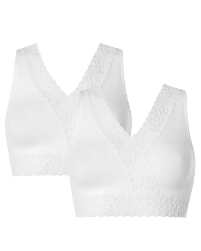 Cotton Traders Bras 2 Pack Lace Trim Comfort Bras 8211 Women