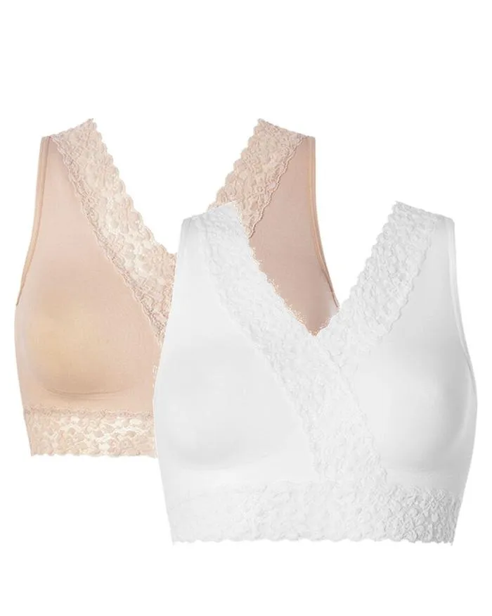 Cotton Traders Bras 2 Pack Lace Trim Comfort Bras 8211 Women