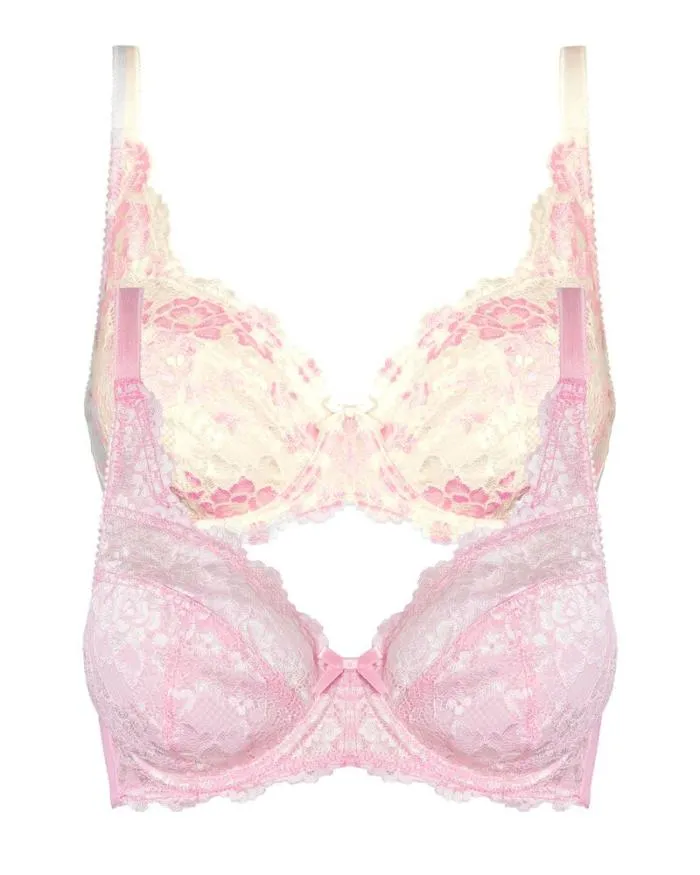Cotton Traders Bras 2 Pack Lily Underwired Lace Bras 8211 Women