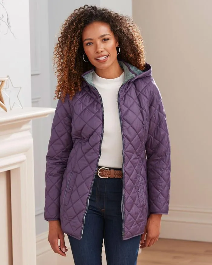 Cotton Traders Coats and Jackets Faux FurLined Hooded Quilted Jacket 8211 Women
