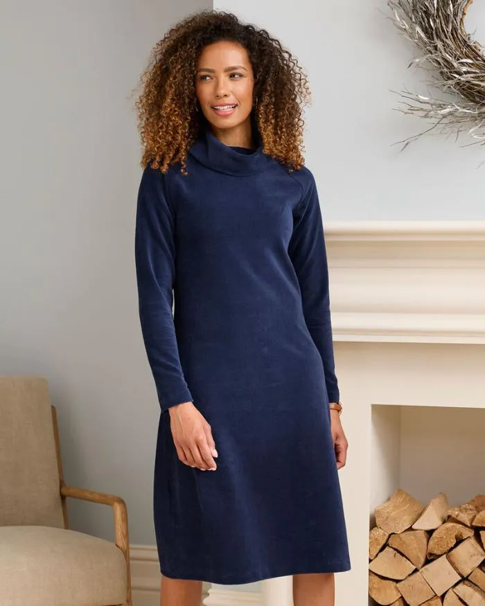 Cotton Traders Dresses Jersey Cord Cowl Neck Midi Dress 8211 Women