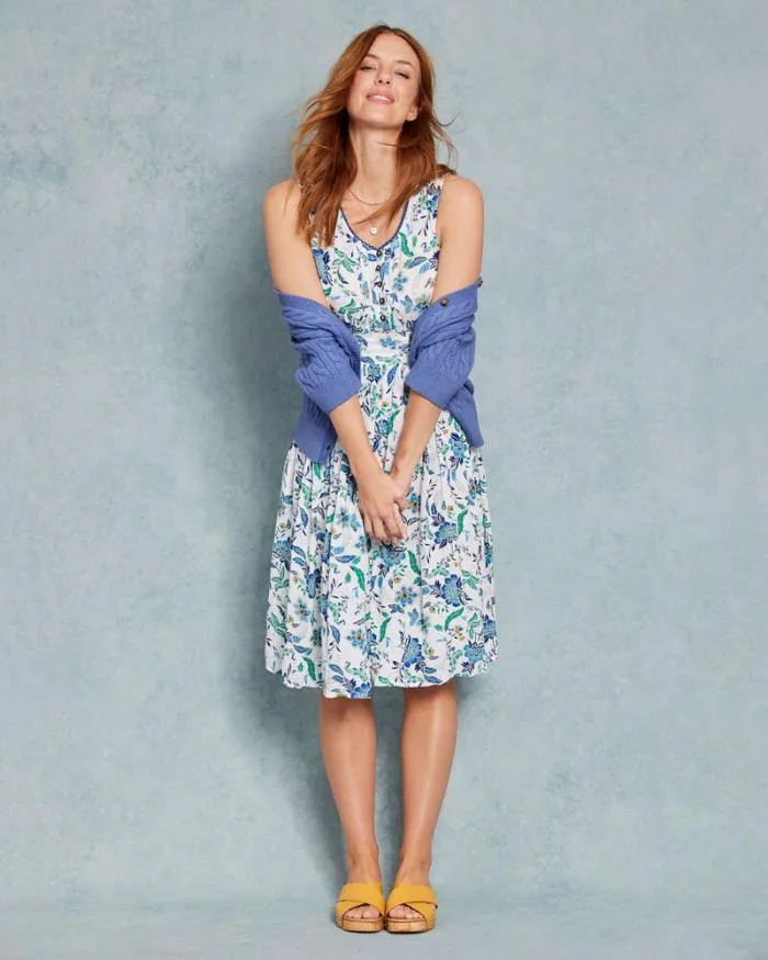 Cotton Traders Dresses Printed Crinkle Short Dress 8211 Women