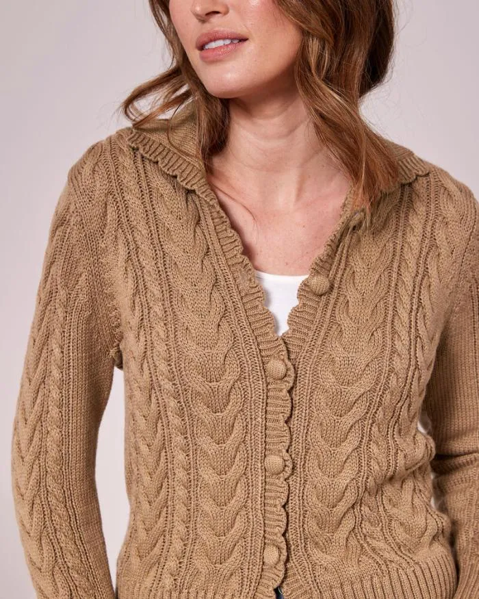 Cotton Traders Knitwear Cable Button Cardigan 8211 Women