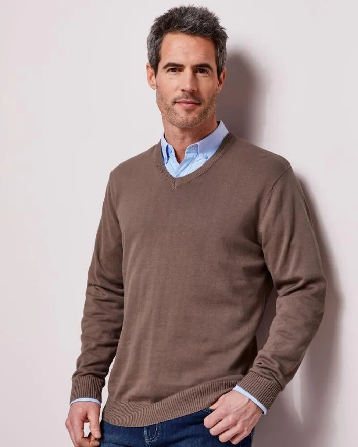 Cotton Traders Knitwear Cotton VNeck Jumper 8211 Men